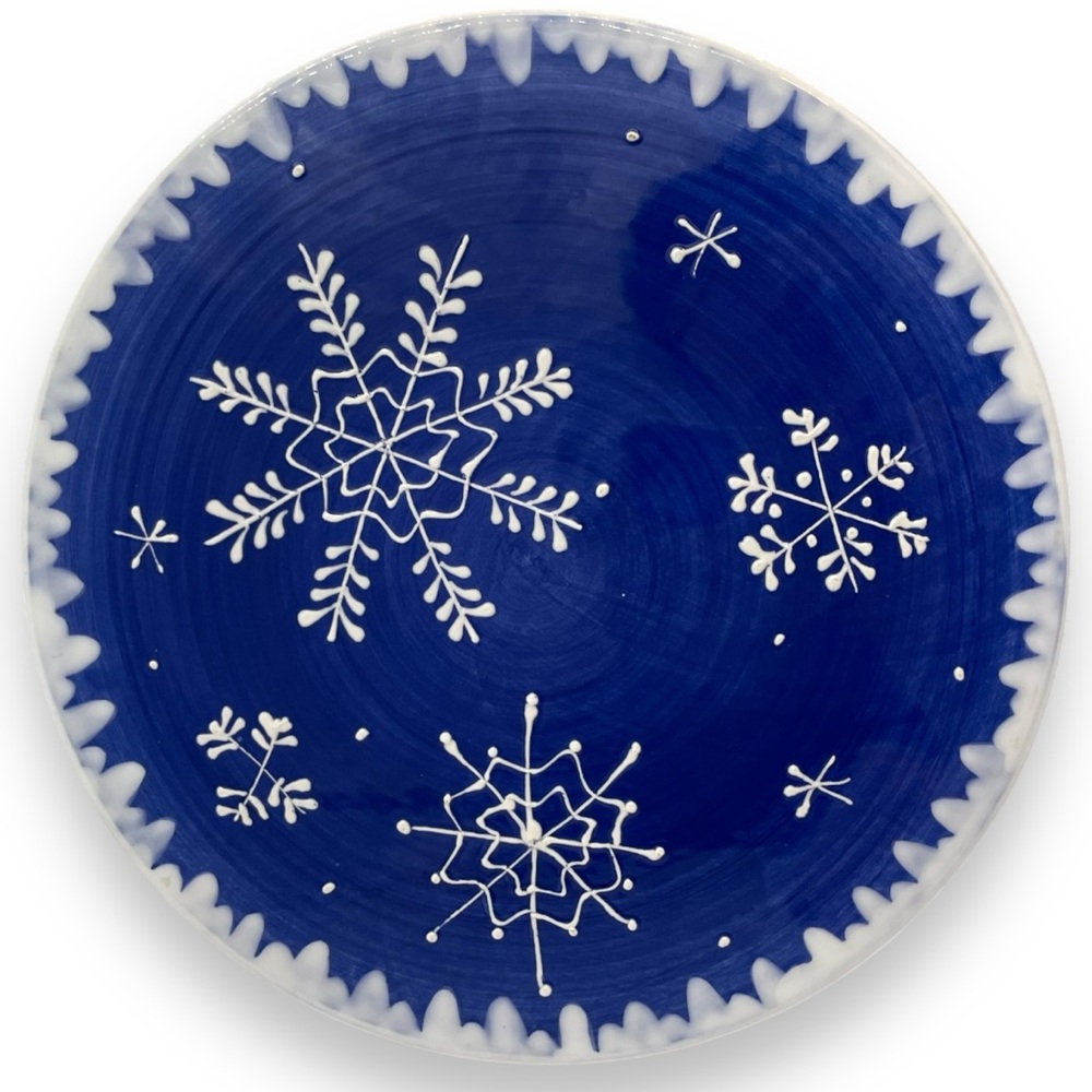 Hausenware Trivet Christmas Snowflake Blue White Winter Table Decor Painted‎